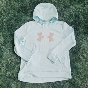 Under Armour Sky Blue Hoodie with Silver Logo